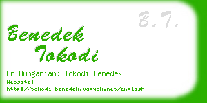 benedek tokodi business card